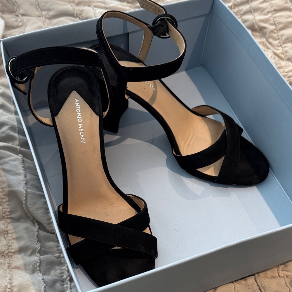 ANTONIO MELANI Black Strappy Heels